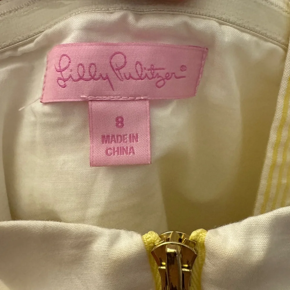 Lilly Pulitzer Yellow and White seersucker Striped Dress - Picture 5 of 5